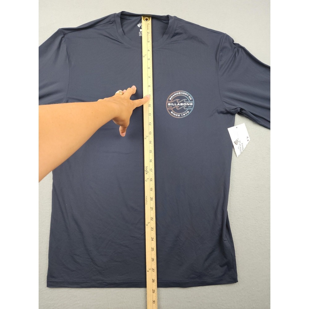 Billabong Shirt Mens Large Blue UVSURF UPF 50+ Long Sleeve Surf Graphic Tee - Picture 7 of 9